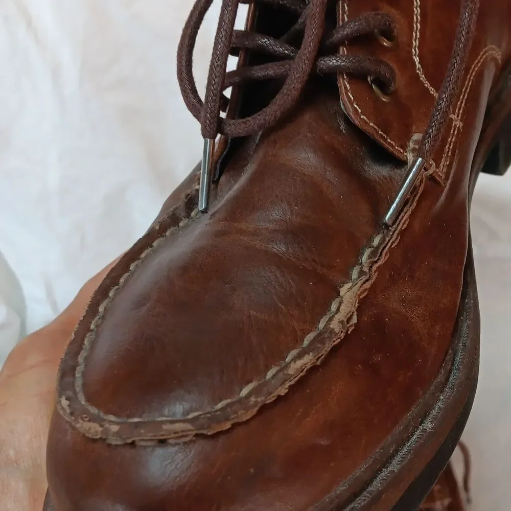 Arizona Jeans Co. Men's Brown Leather Boots Size 9M Preowned